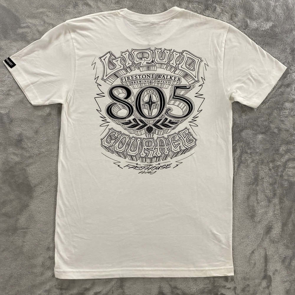 Fasthouse Liquid Courage SS Tee Mens Small White 805 Firestone Walker NWT
